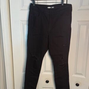 Old Navy Black Distressed Skinny Jeans